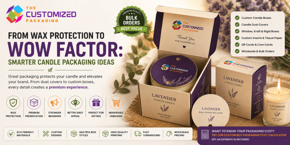 Candle Packaging Information: Box, Label & Care Card